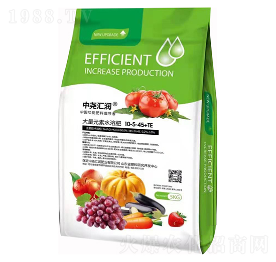 5kg大量元素水溶肥10-5-45+TE 中堯匯潤(rùn)