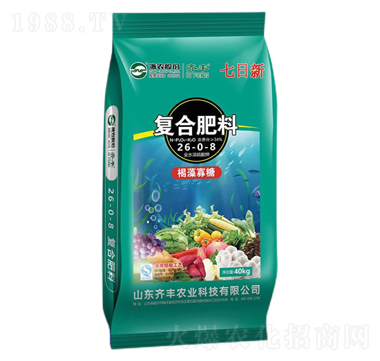 高塔熔融褐藻寡糖型復合肥料26-0-8-七日新-齊豐農(nóng)業(yè)
