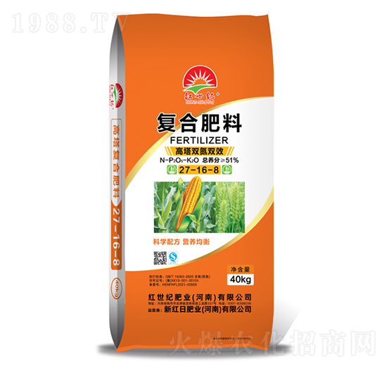 高塔雙氮雙效復(fù)合肥料27-16-8-紅世紀